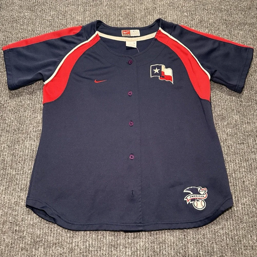 Nike 2000s Texas‎ Rangers Youth Size Large Jersey Vintage Short-Sleeve MLB